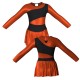 VEW: Lurez + Laminata - Vestito danza maniche lunghe con inserto in lurex VEW108