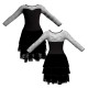 YUS - Costume balletto maniche lunghe con inserto in rete o pizzo YUS1019