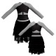 YUS - Costume balletto maniche lunghe con inserto in rete o pizzo YUS113