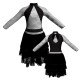 YUS - Costume balletto maniche lunghe con inserto in rete o pizzo YUS119