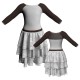 YUS - Costume balletto maniche lunghe con inserto in rete o pizzo YUS205