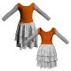 YUS - Costume balletto maniche lunghe con inserto in rete o pizzo YUS411T