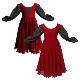 YUU - Costume balletto maniche lunghe con inserto YUU2633