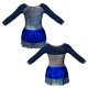 YUX: Lurex + Laminata - Vestito danza in Lurex maniche lunghe con inserto in rete o pizzo YUX205