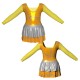 YUX: Lurex + Laminata - Vestito danza in Lurex maniche lunghe con inserto in rete o pizzo YUX2532T