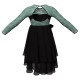 YUW - Costume balletto maniche lunghe con inserto in rete o pizzo YUW110