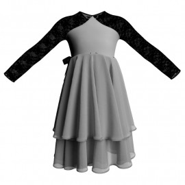 YUW - Costume balletto maniche lunghe con inserto in rete o pizzo YUW113