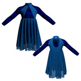 YUP - Costume balletto maniche lunghe con inserto belen pro YUP119
