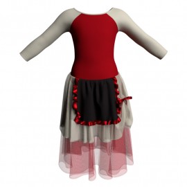 YUC - Costume balletto maniche lunghe con inserto YUC205