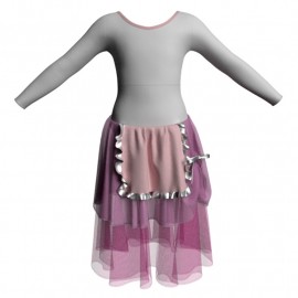 YUC - Costume balletto maniche lunghe con inserto YUC228