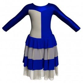 YUI - Costume balletto bicolore maniche lunghe con inserto in lurex YUI1019