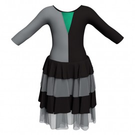 YUI - Costume balletto bicolore maniche 3/4 con inserto in lurex YUI116