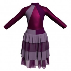 YUI - Costume balletto bicolore maniche lunghe con inserto in lurex YUI119