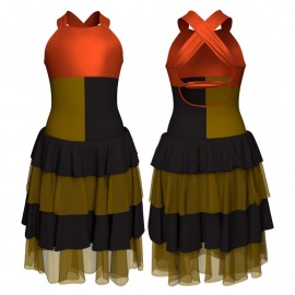 YUI - Costume balletto bicolore maniche aletta con inserto in lurex YUI231