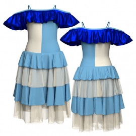 Costume balletto bicolore bretelle con inserto in lurex YUI2515