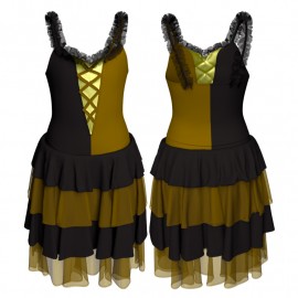 YUI - Costume balletto bicolore bretelle con inserto in lurex YUI2529