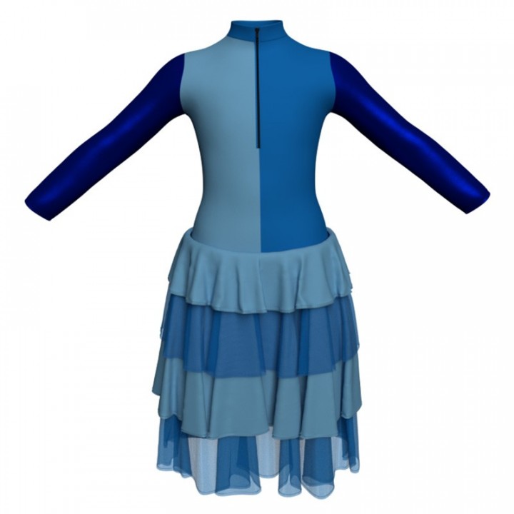 YUI - Costume balletto bicolore maniche lunghe con inserto in lurex YUI3095T
