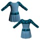 VEC: Lycra + Belen - Vestito danza maniche lunghe con inserto belen pro VEC205