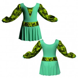 VEC: Lycra + Belen - Vestito danza maniche lunghe con inserto belen pro VEC2633