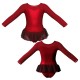 YUB: Doble Color Chiffon - Vestito danza in Lurex maniche lunghe con inserto in rete o pizzo YUB1019