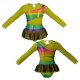 YUB: Doble Color Chiffon - Vestito danza in Lurex maniche lunghe con inserto in rete o pizzo YUB108