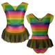 YUB: Doble Color Chiffon - Vestito danza in Lurex maniche aletta con inserto in rete o pizzo YUB115SS
