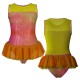 YUB: Doble Color Chiffon - Vestito danza in Lurex senza maniche con inserto in rete o pizzo YUB127