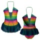 YUB: Doble Color Chiffon - Vestito danza in Lurex bretelle con inserto in rete o pizzo YUB2024