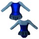 YUB: Doble Color Chiffon - Vestito danza in Lurex maniche lunghe con inserto in rete o pizzo YUB205