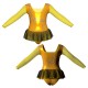 YUB: Doble Color Chiffon - Vestito danza in Lurex maniche lunghe con inserto in rete o pizzo YUB2532T