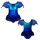 YUB: Doble Color Chiffon - Vestito danza in Lurex maniche a palloncino in rete o pizzo YUB2610