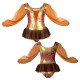 YUB: Doble Color Chiffon - Vestito danza in Lurex maniche lunghe con inserto in rete o pizzo YUB2633