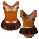 YUB: Doble Color Chiffon - Vestito danza in Lurex senza maniche con inserto in rete o pizzo YUB3013