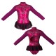 YUB: Doble Color Chiffon - Vestito danza in Lurex maniche lunghe con inserto in rete o pizzo YUB3095T