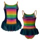 YUB: Doble Color Chiffon - Vestito danza in Lurex bretelle con inserto in rete o pizzo YUB400T