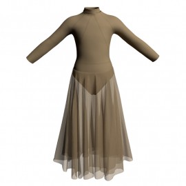 YUL - Costume balletto maniche lunghe con inserto YUL119