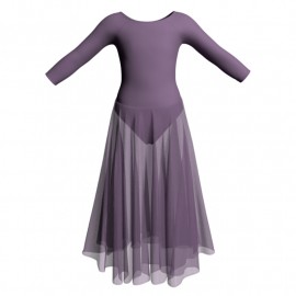 YUL - Costume balletto maniche lunghe con inserto YUL205