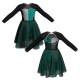 VEH: Chiffon + Chiffon Doble Color - Costume danza bicolor maniche lunghe con inserto VEH110