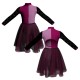 VEH: Chiffon + Chiffon Doble Color - Costume danza bicolor maniche lunghe con inserto VEH3095T