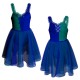 VEH: Chiffon + Chiffon Doble Color - Costume danza bicolor bretelle con inserto VEH2529