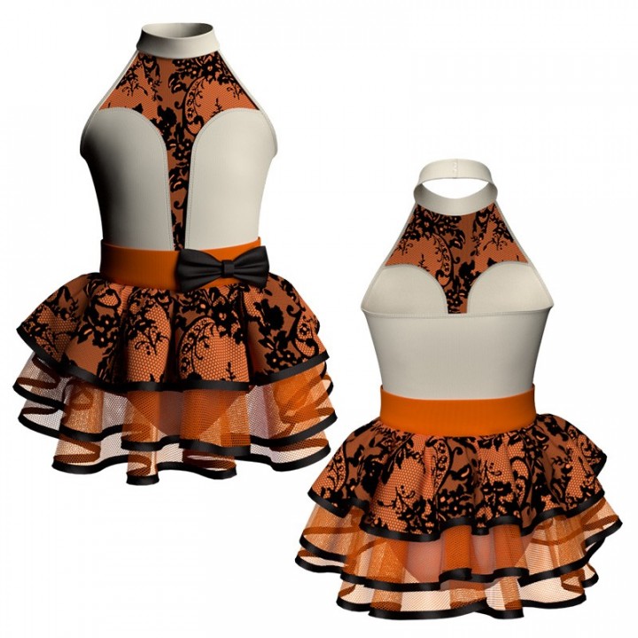 VES: Belen & Lycra - Costume balletto scollo americana con inserto belen pro VES118