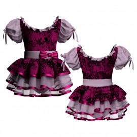 VES: Belen & Lycra - Costume balletto maniche a palloncino con inserto belen pro VES2504