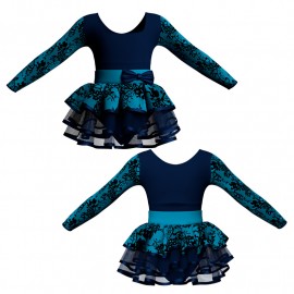 VES: Belen & Lycra - Costume balletto maniche lunghe con inserto belen pro VES2537T