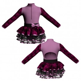 VES: Belen & Lycra - Costume balletto maniche lunghe con inserto belen pro VES3095T