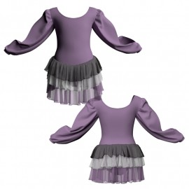 YUH - Costume balletto maniche lunghe con inserto YUH2633