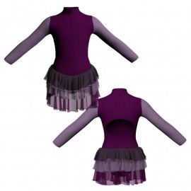 YUH - Costume balletto maniche lunghe con inserto YUH3095T